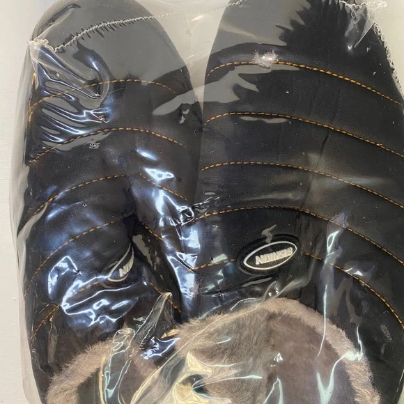 Fashion Fur Lined Slippers Mens 7 Black - Picture 6 of 7